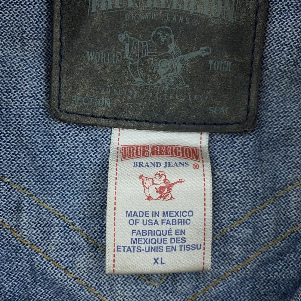 True Religion Denim Cut-off‎ Vest YOUTH KIDS XL Trucker Distressed Button Front